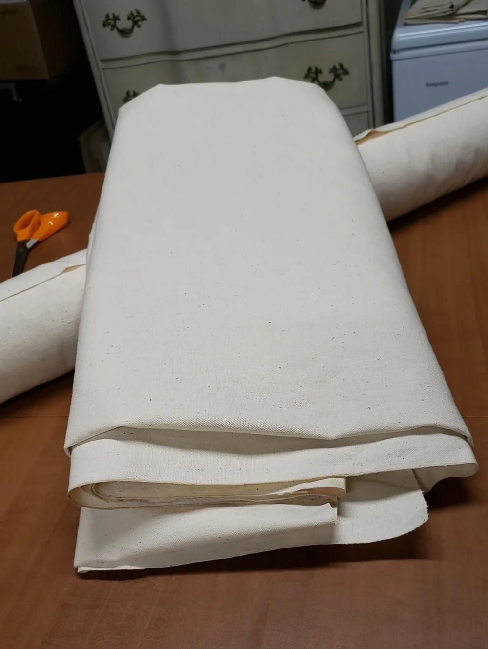 Vintage Natural Canvas Fabric Roll- Natural 2 Yards